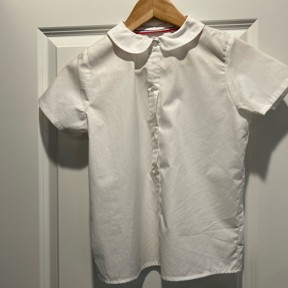 French Toast white short sleeve shirt.